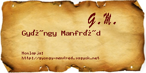 Gyöngy Manfréd névjegykártya